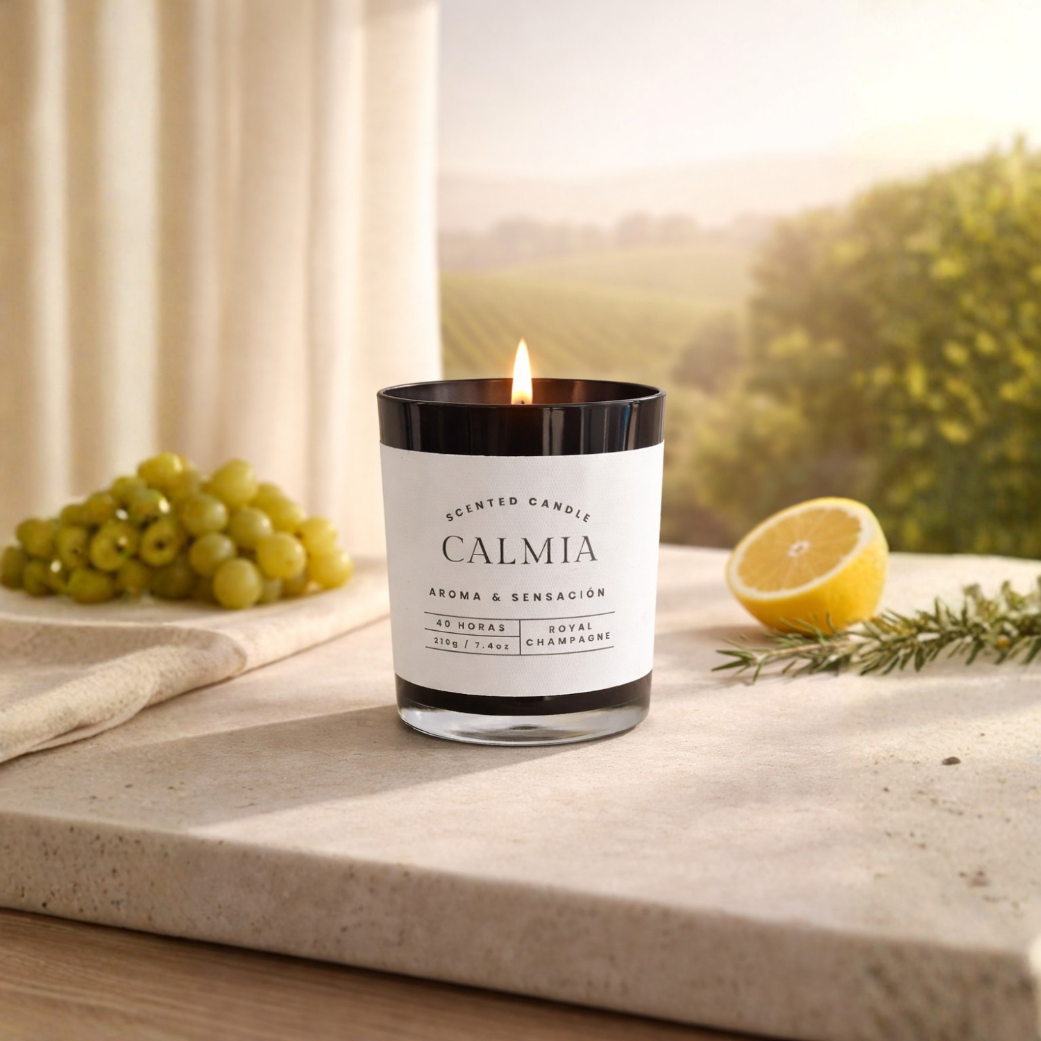 Vela Con Cera de Soya Aromática Royal Campagne 210g /40hrs