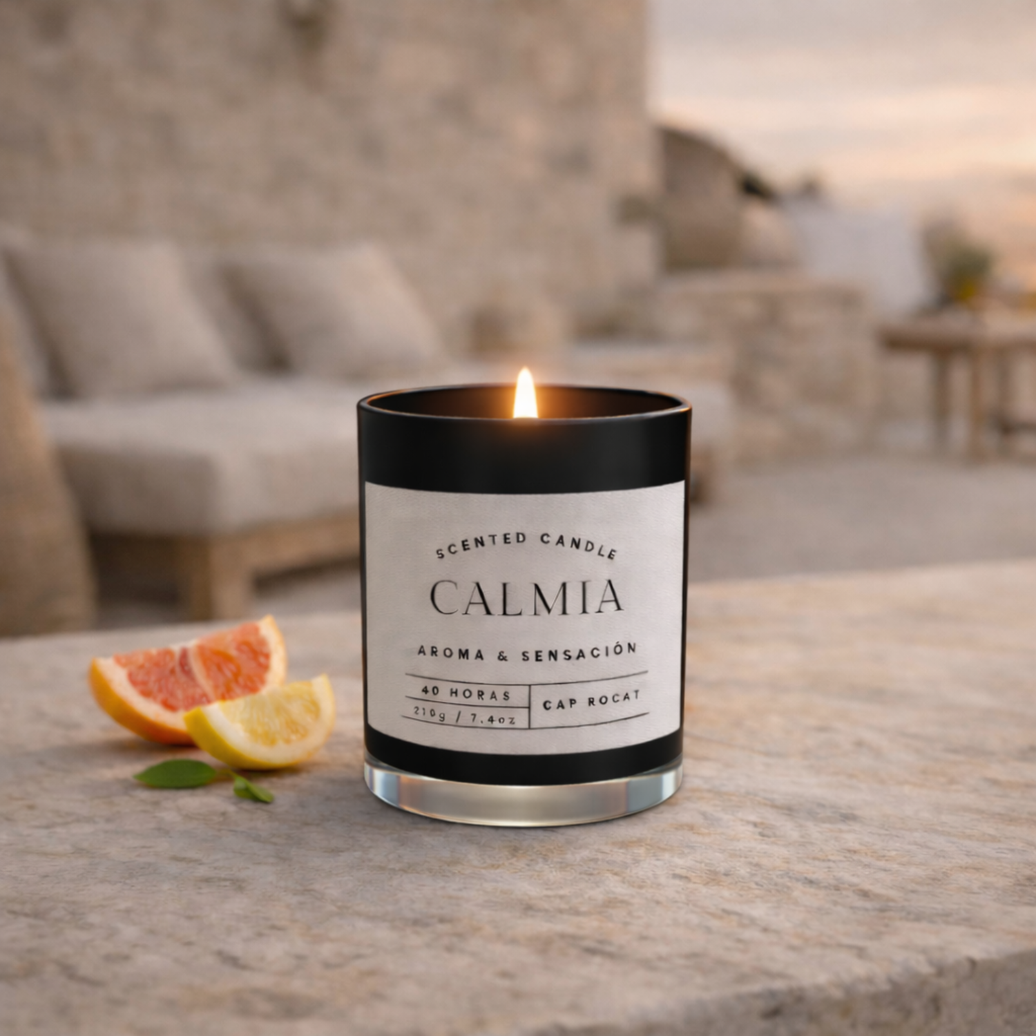 Vela Con Cera de Soya Aromática Cap Rocat 210g /40hrs